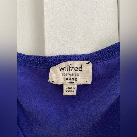 Wilfred 100% Silk blue mini dress size large - Picture 3 of 3